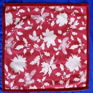 6 EUC Ralph Lauren 18" napkin placemats Holiday red white cotton festive floral
